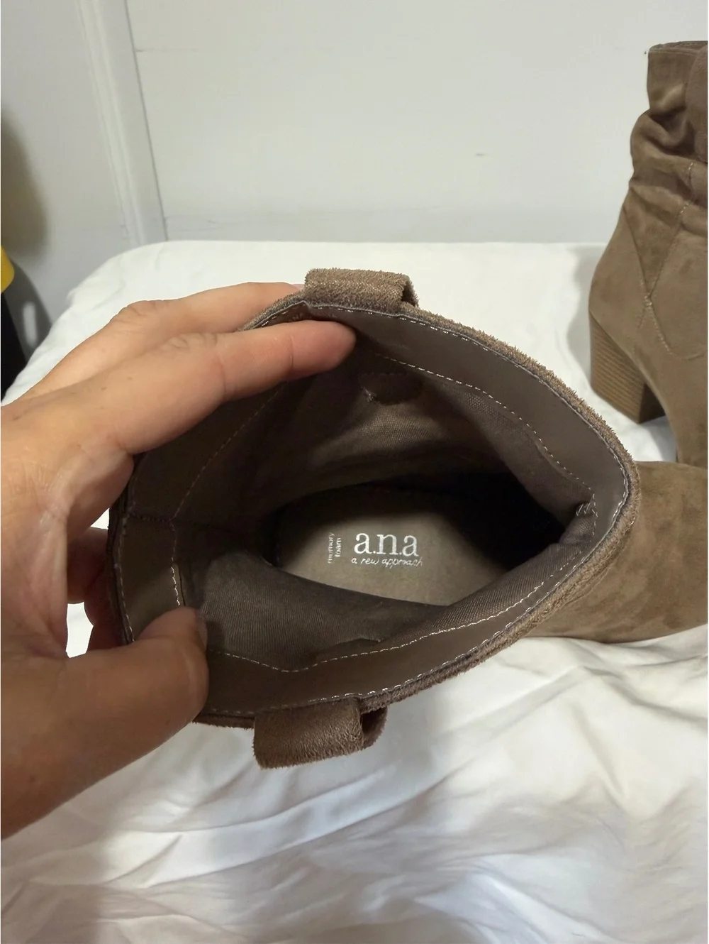 Brown Suede Western Boho Festival Slouch Casual Fall Wood Block Heel Size 8